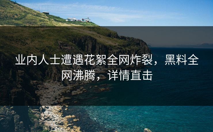业内人士遭遇花絮全网炸裂，黑料全网沸腾，详情直击