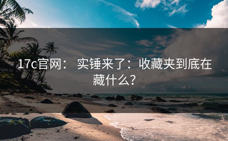 17c官网： 实锤来了：收藏夹到底在藏什么？